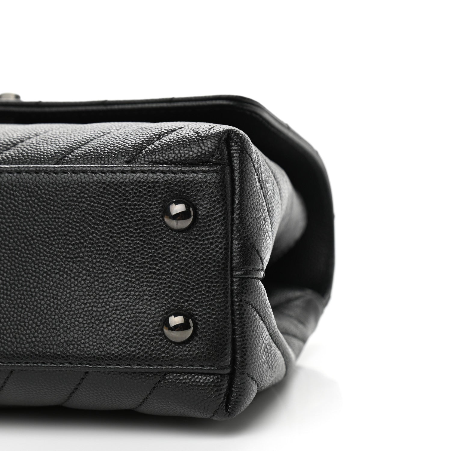 Chanel Caviar Chevron Quilted Mini Coco Handle Flap So Black 10 of 11