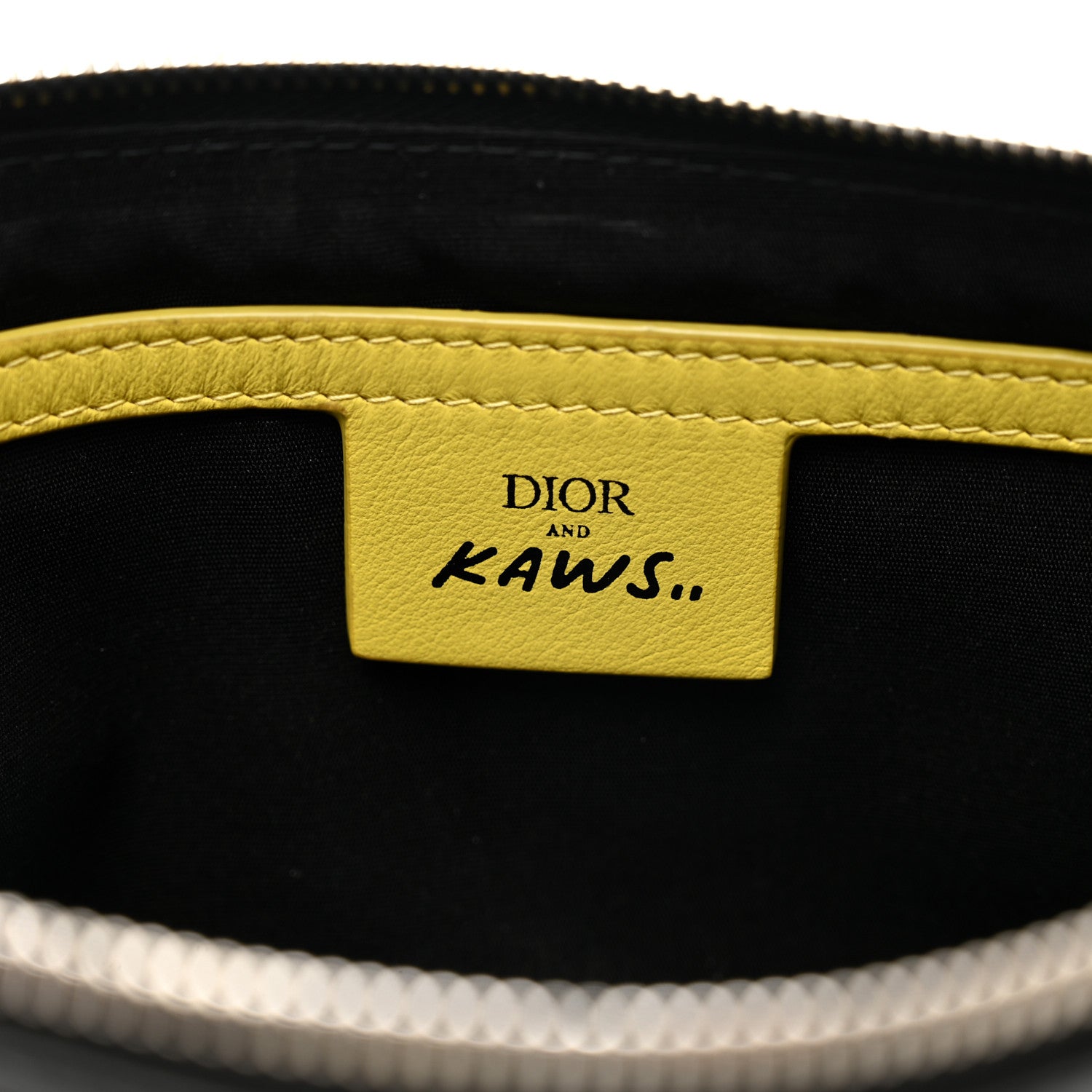 Christian Dior x KAWS Calfskin Bee Pouch Black Yellow 6 of 7