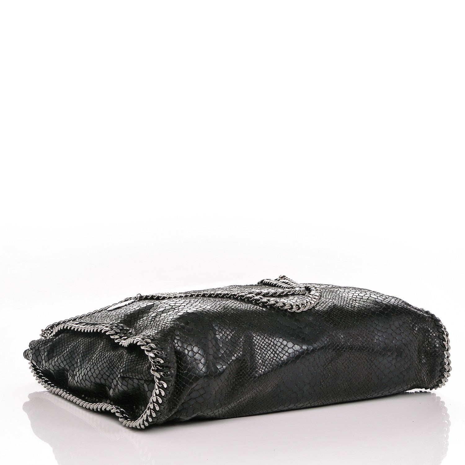 Stella McCartney Metallic Faux Snakeskin Big Falabella Black 4 of 7