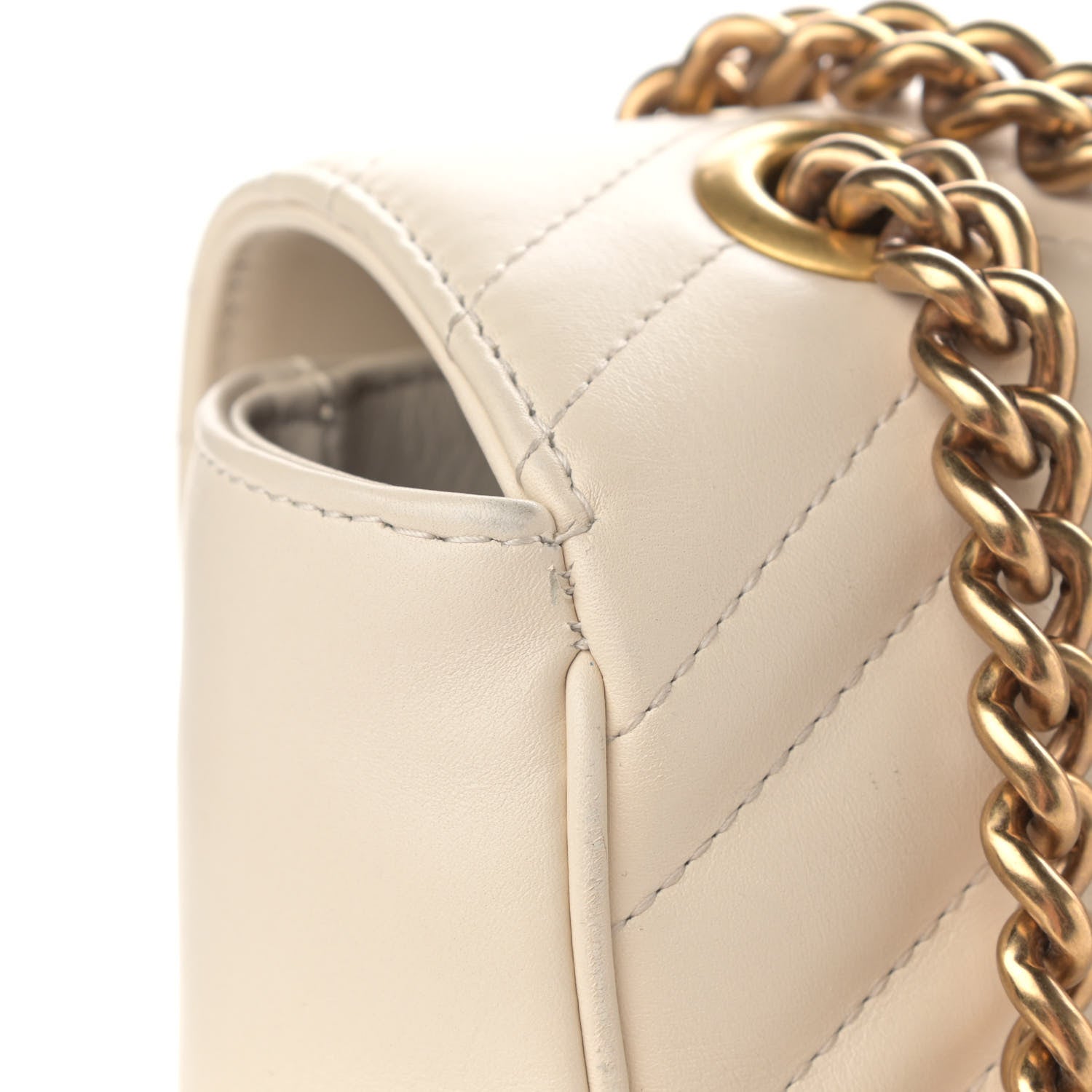 Gucci Calfskin Matelasse Maxi GG Marmont Top Handle Shoulder Bag Mystic White 12 of 12