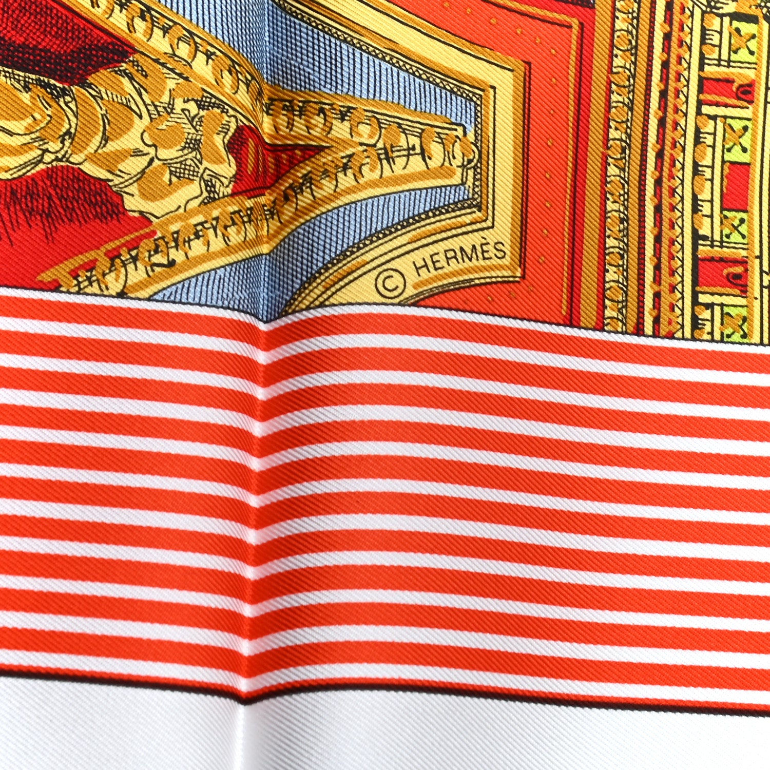 Hermes Silk Grande Theatre Nouveau Scarf 90 Jaune D’or Vert Fluo 6 of 7