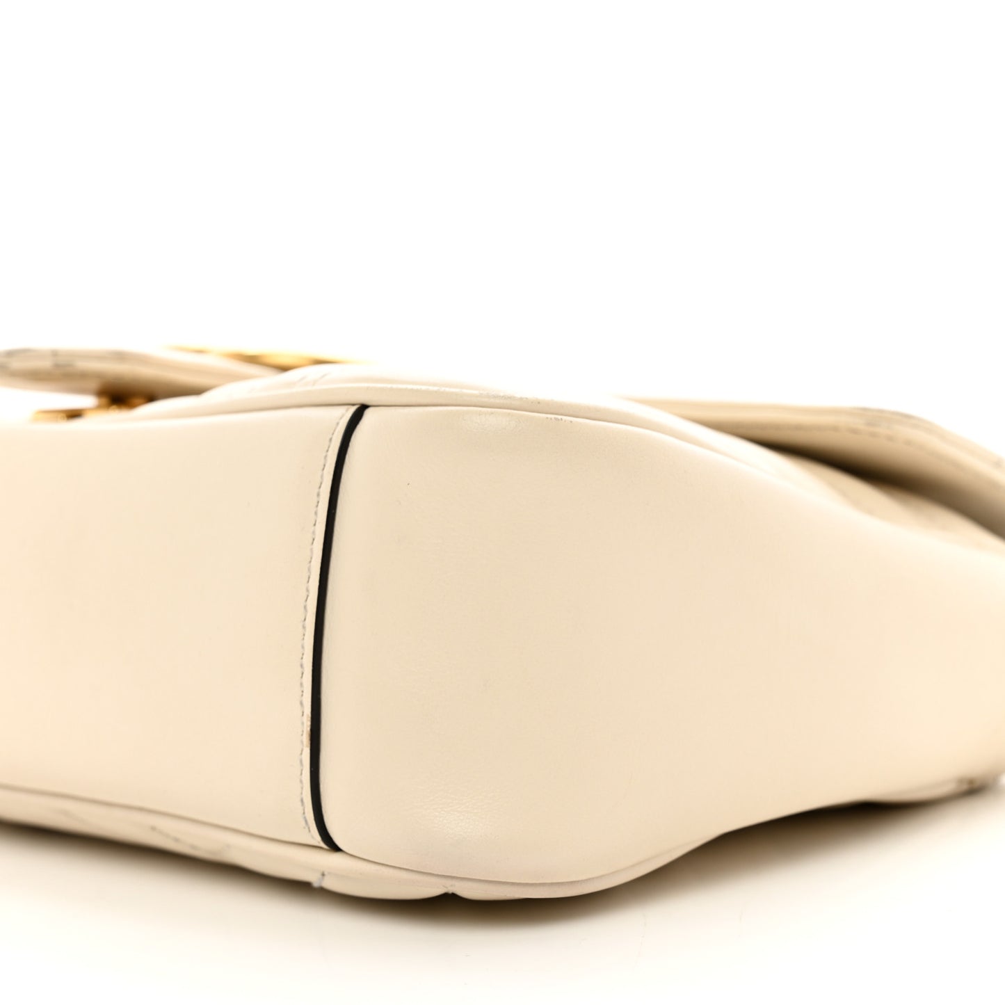 Calfskin Matelasse Small GG Marmont Shoulder Bag White