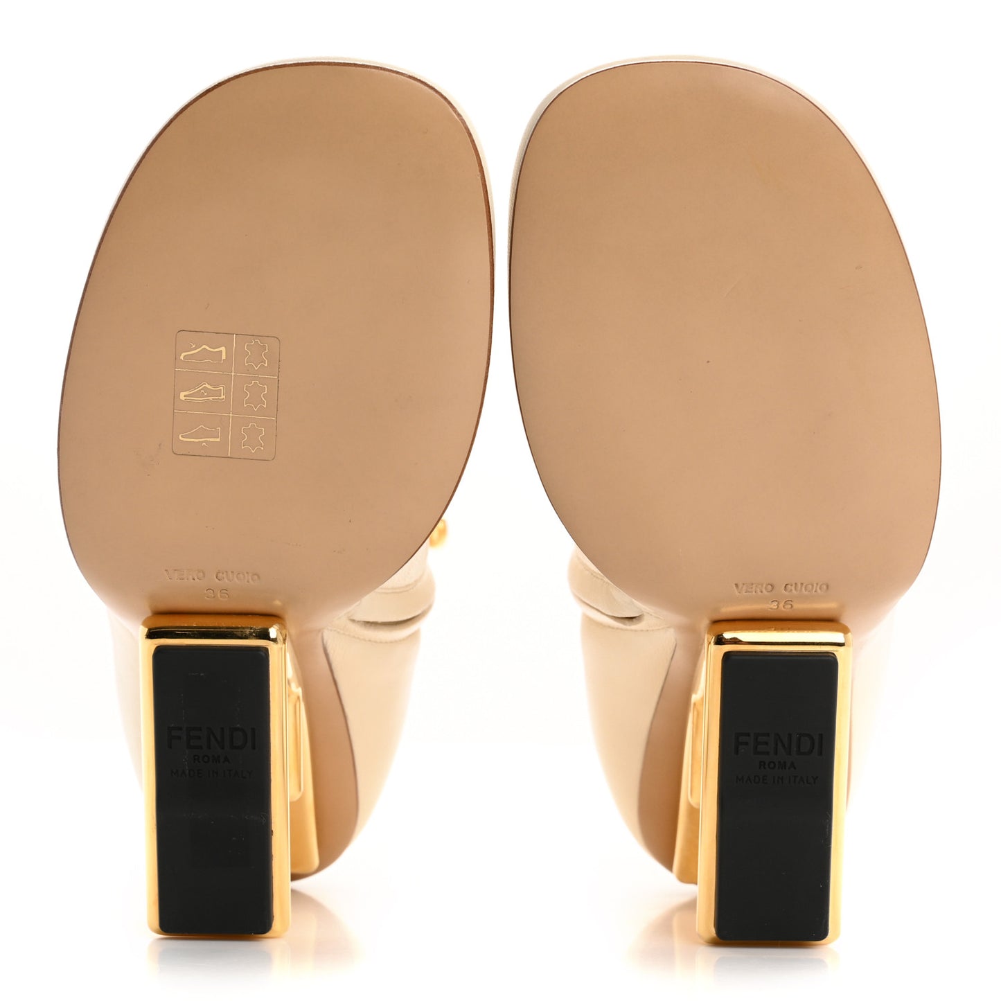 Nappa Fendi First 95mm Booties 36 White