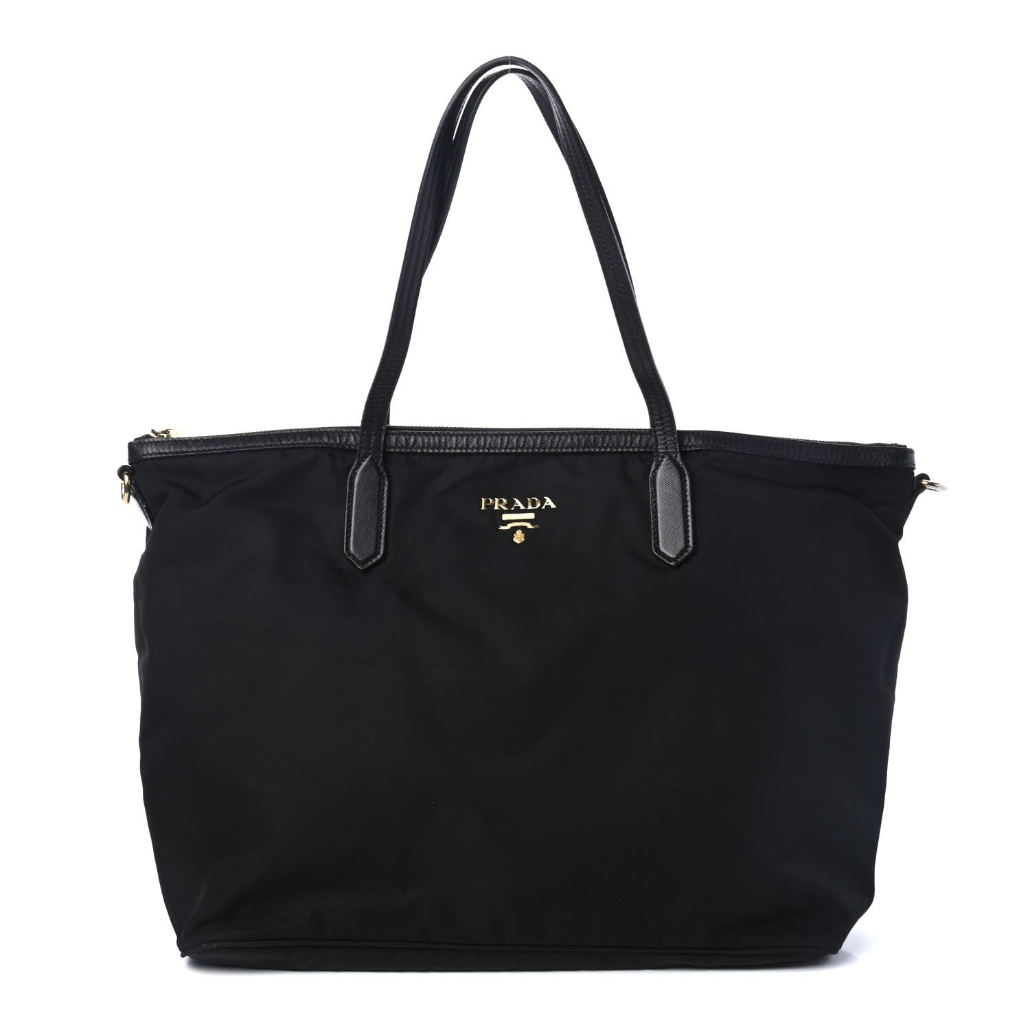 Prada Tessuto Nylon Saffiano Shopping Tote Black 1 of 4