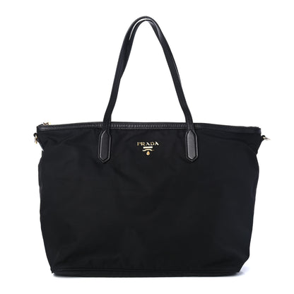 Prada Tessuto Nylon Saffiano Shopping Tote Black 1 of 4