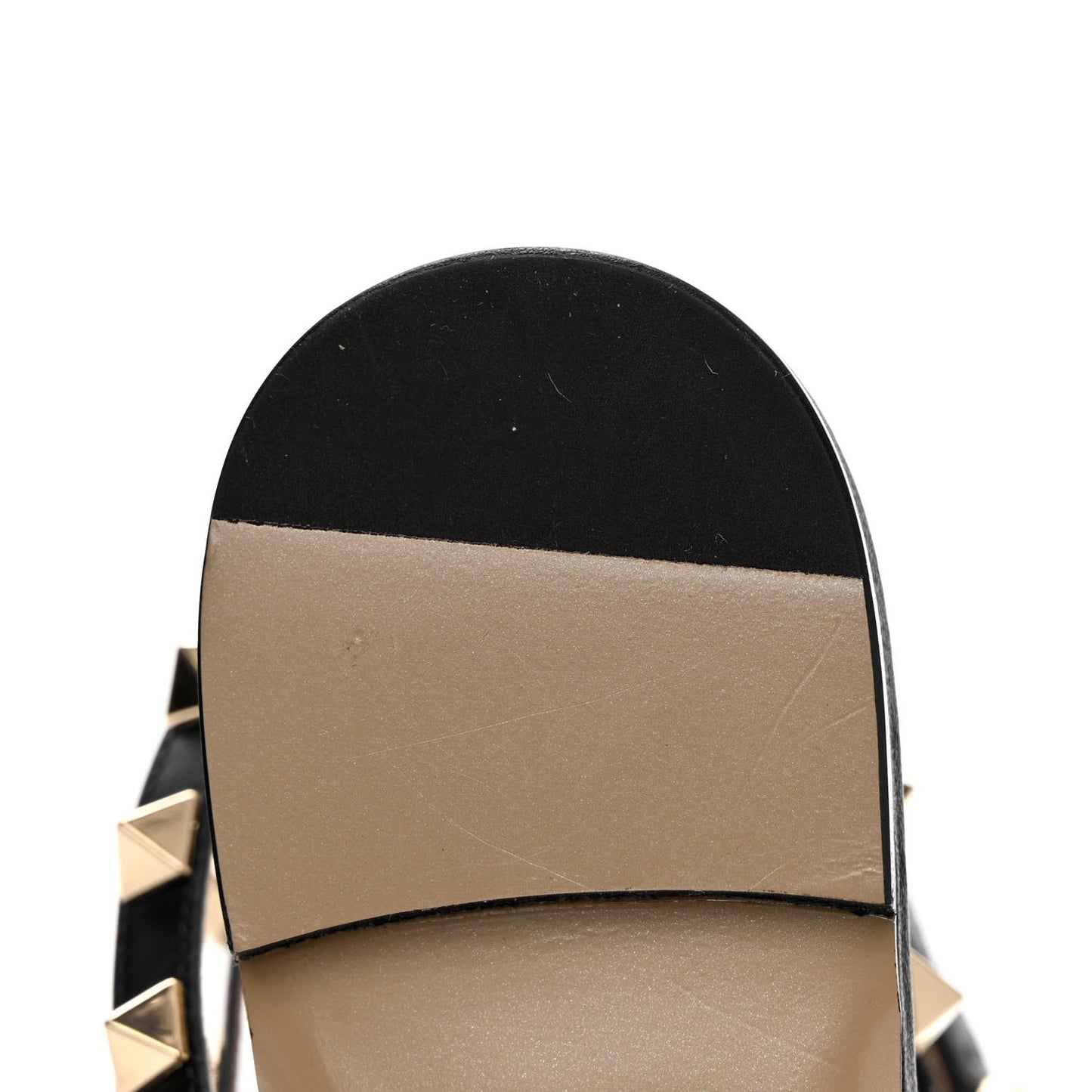 Calfskin Rockstud Cross Ankle Wrap 5mm Sandals 36 Black
