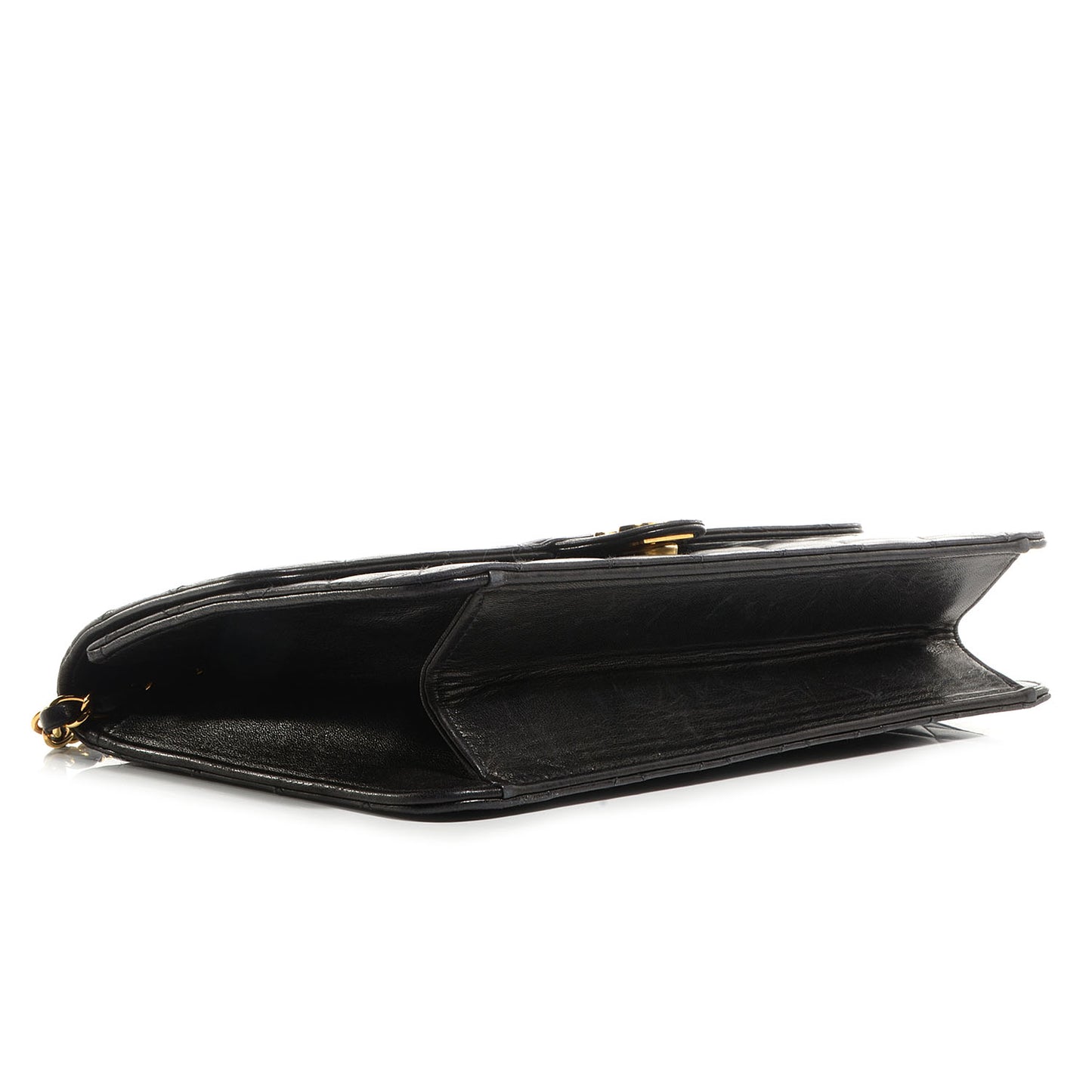 Lambskin Medium Single Flap Black