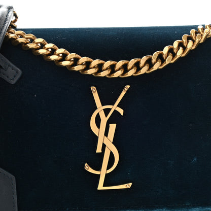 Saint Laurent Velvet Small Monogram Sunset Dark Ottanio 7 of 9
