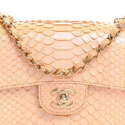 Chanel Iridescent Snakeskin Mini Rectangular Flap Beige 8 of 10