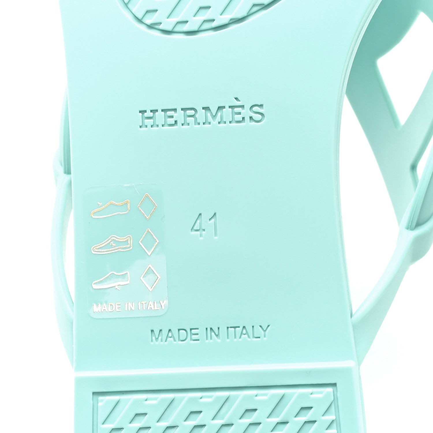 Hermes Rubber Womens Egerie Sandals 41 Vert Embrun 7 of 10