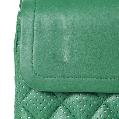 Chanel Lambskin Perforated Medium Double Flap Green 13 of 15