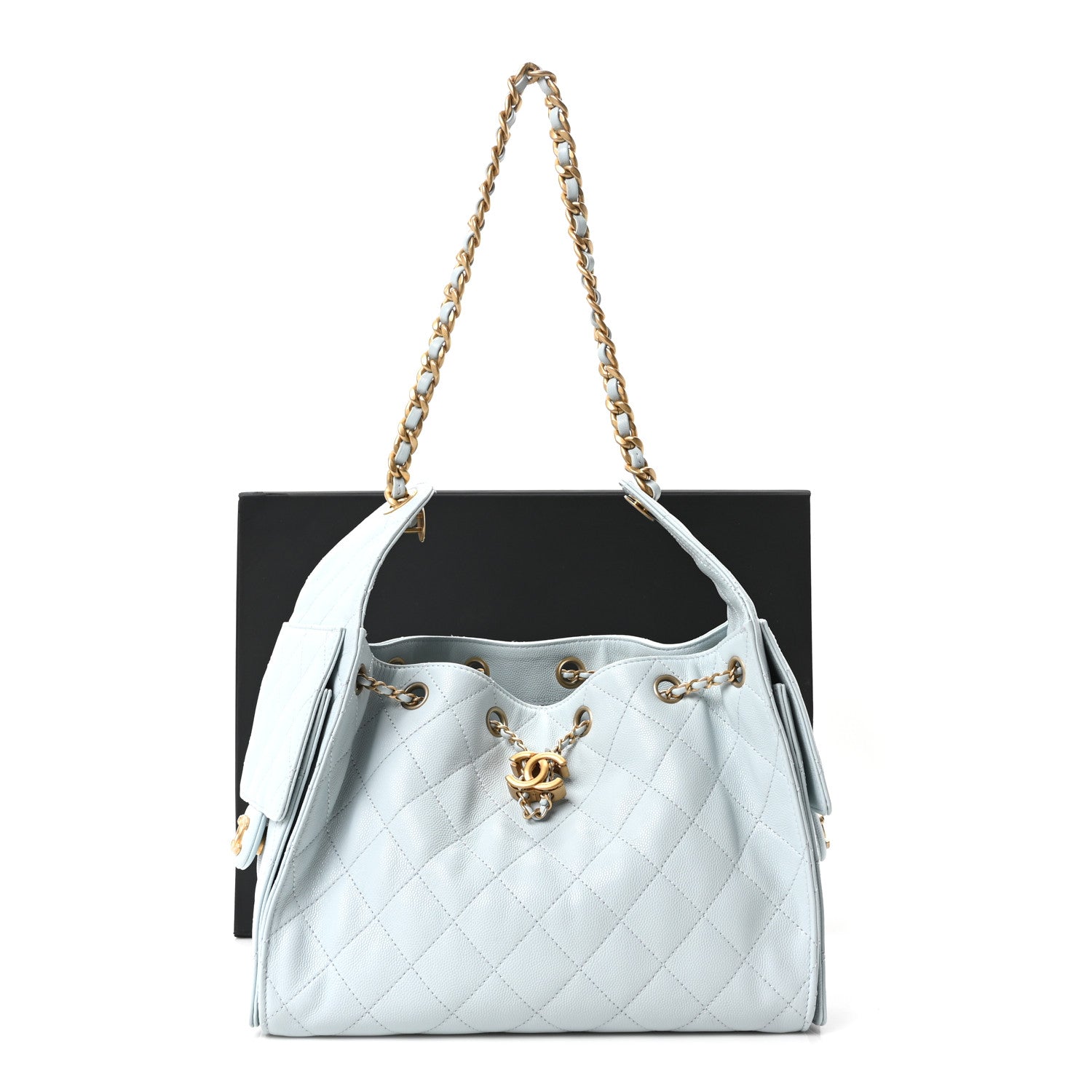 Chanel Caviar Quilted Small Chanel 25 Handbag Light Blue 11 of 11