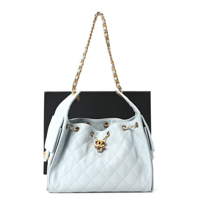 Chanel Caviar Quilted Small Chanel 25 Handbag Light Blue 11 of 11