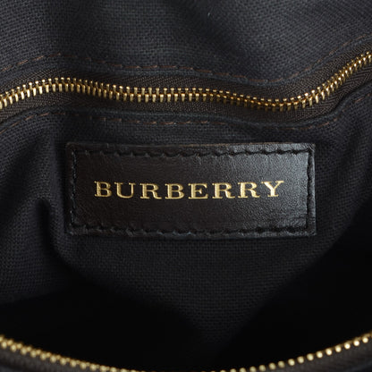 Burberry Grained Calfskin Haymarket Check Medium Golderton Tote Chocolate 6 of 8