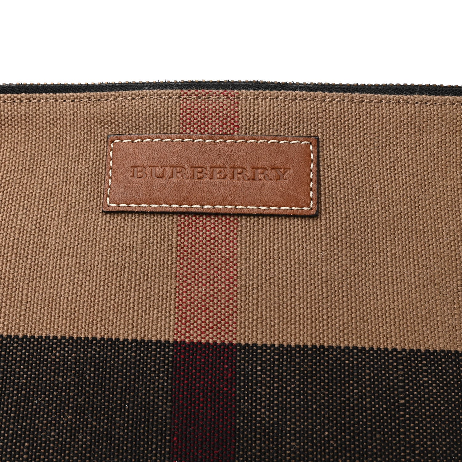 Burberry Grainy Calfskin House Check Canvas Medium Heston Crossbody Tan 8 of 11