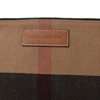 Burberry Grainy Calfskin House Check Canvas Medium Heston Crossbody Tan 8 of 11