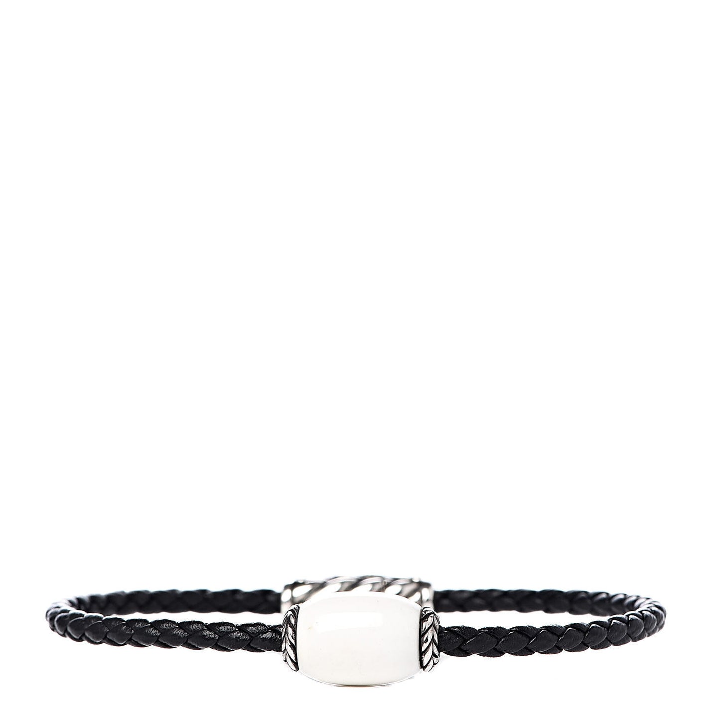 Sterling Silver Leather White Agate Wrap Bracelet