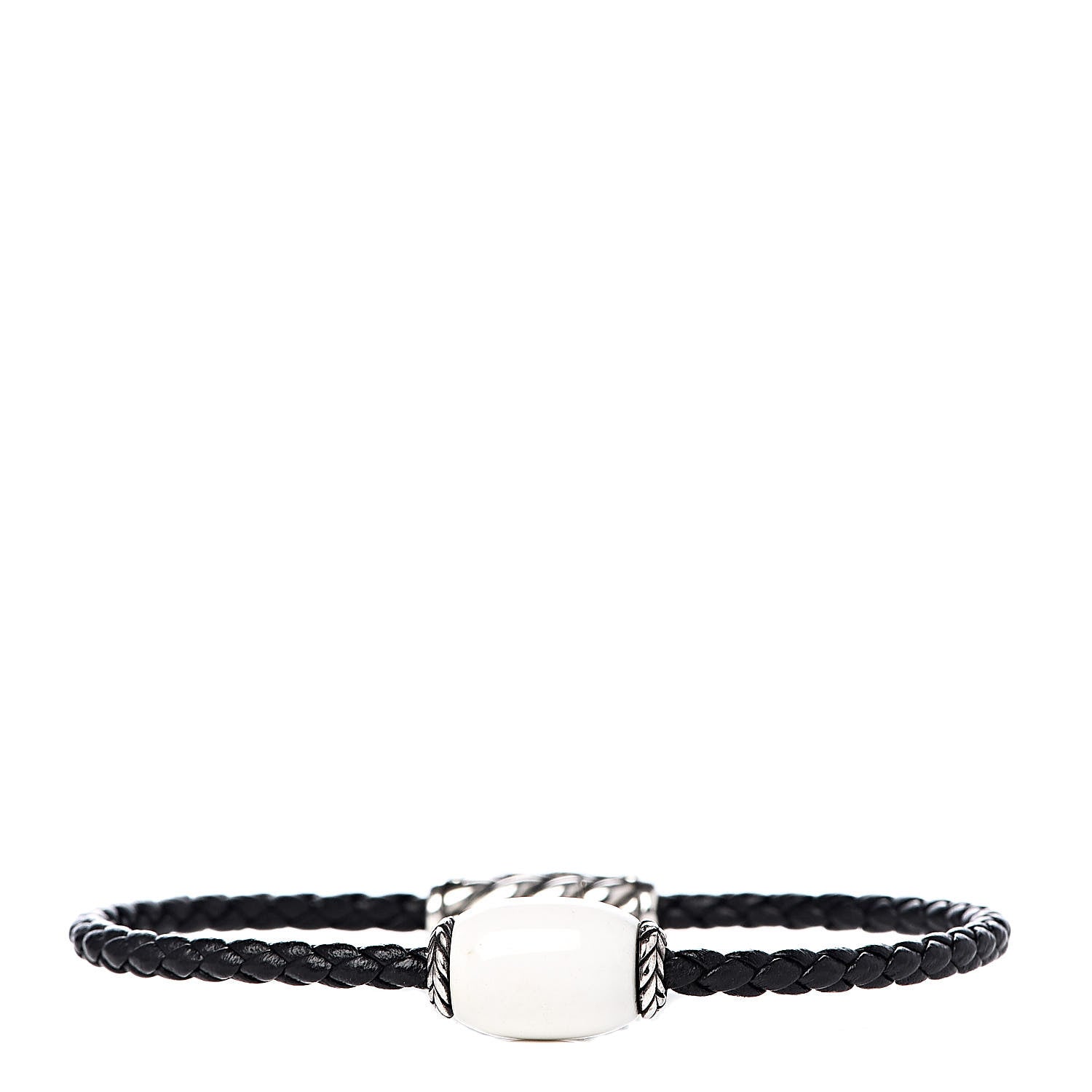 David Yurman Sterling Silver Leather White Agate Wrap Bracelet 1 of 5