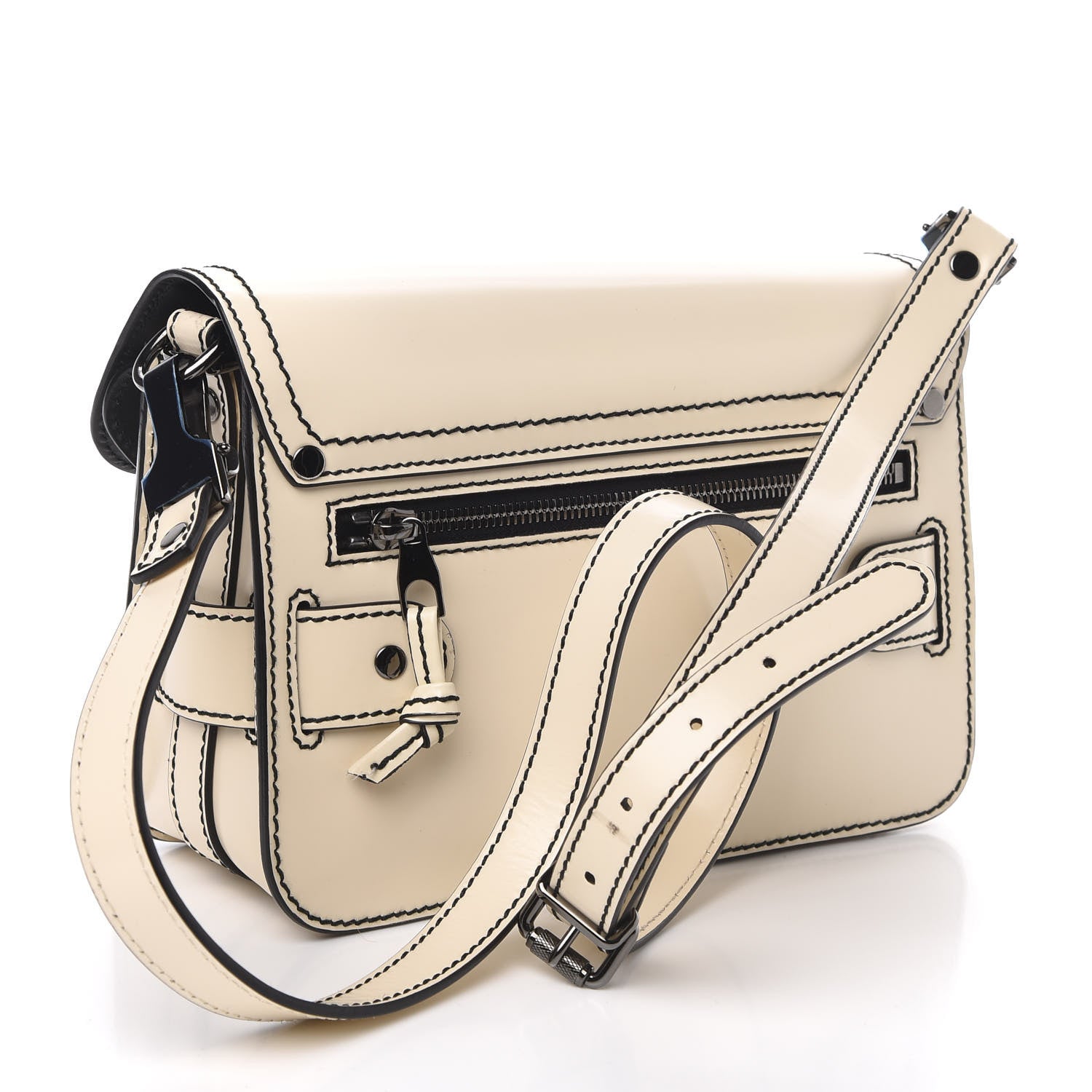 Proenza Schouler Spazzolato Mini PS11 Classic Shoulder Bag Ecru Black 3 of 8