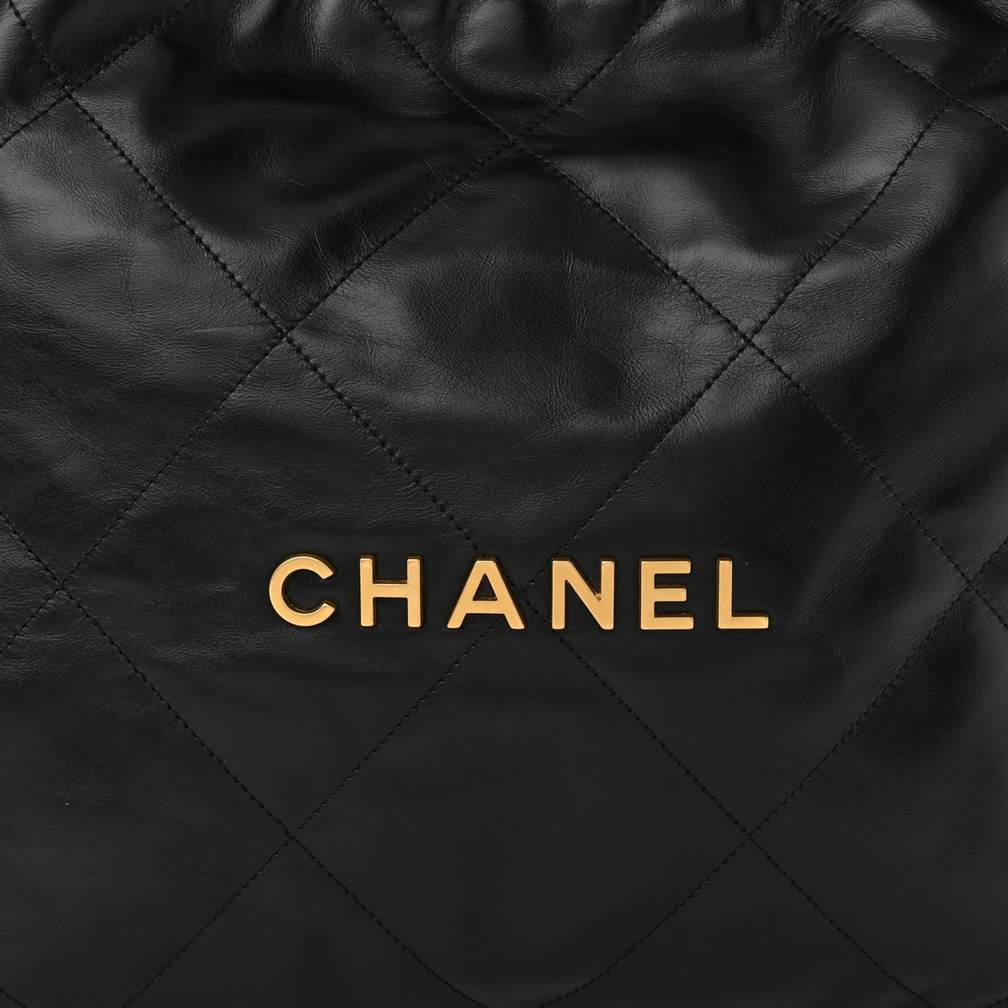 Shiny Calfskin Quilted Small Chanel 22 Black