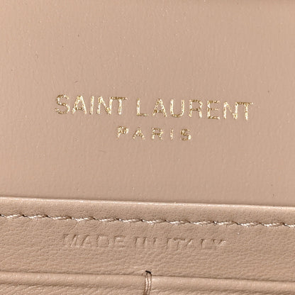 Saint Laurent Glossy Calfskin Monogram Chain Wallet  Dark Beige 6 of 10