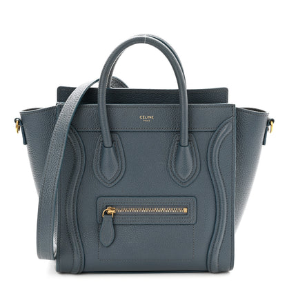 Celine Baby Drummed Calfskin Nano Luggage Petrol 1 of 15
