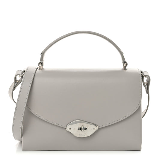 High Gloss Calfskin Lana Top Handle Pale Grey