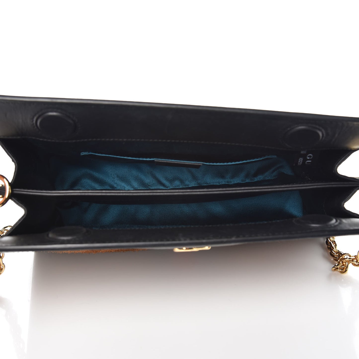Suede Patent Web Small Ophidia Chain Shoulder Bag Nocciola Black