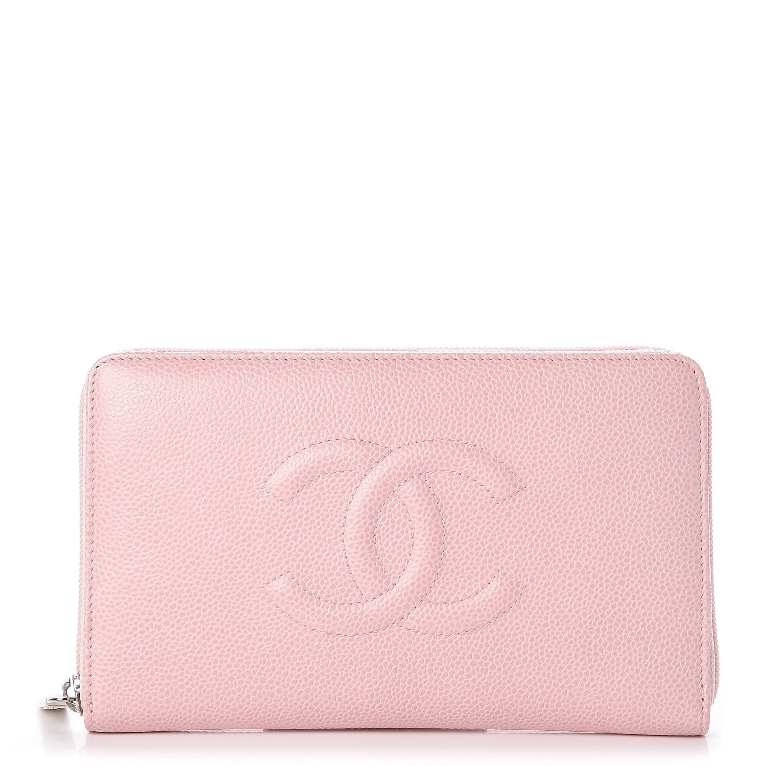 Chanel Caviar Large CC Timeless Zip Around Organizer Wallet Light Pink 1 of 8