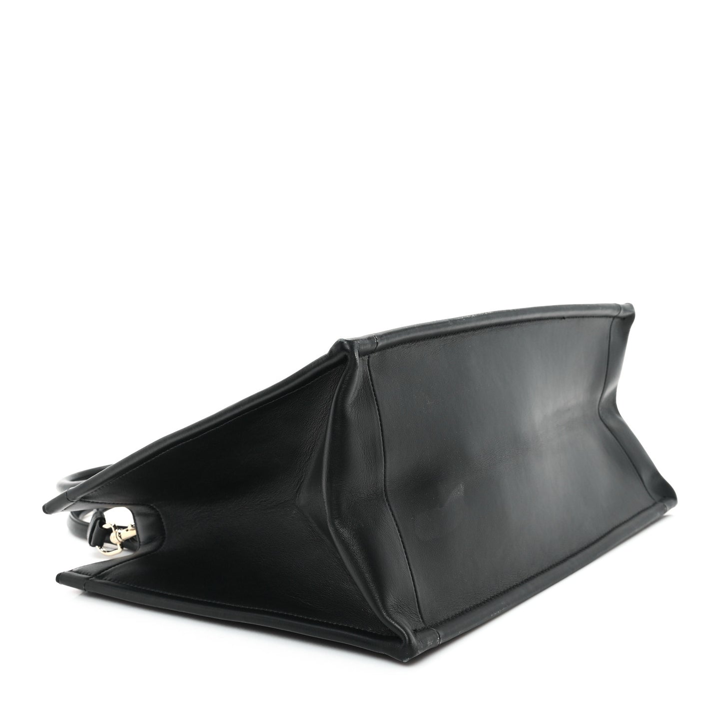 Calfskin Macro Cannage Medium Book Tote Black