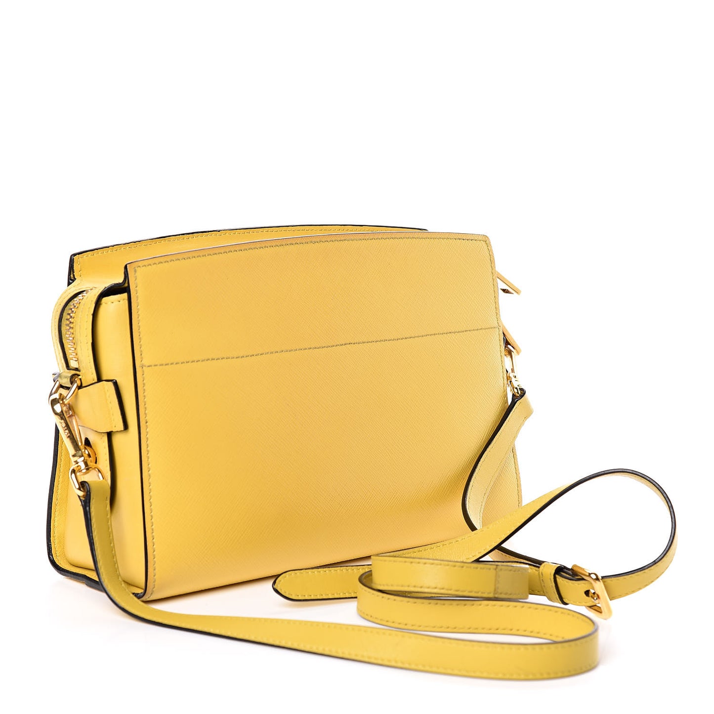 Saffiano City Calfskin Esplanade Crossbody Bag Soleil