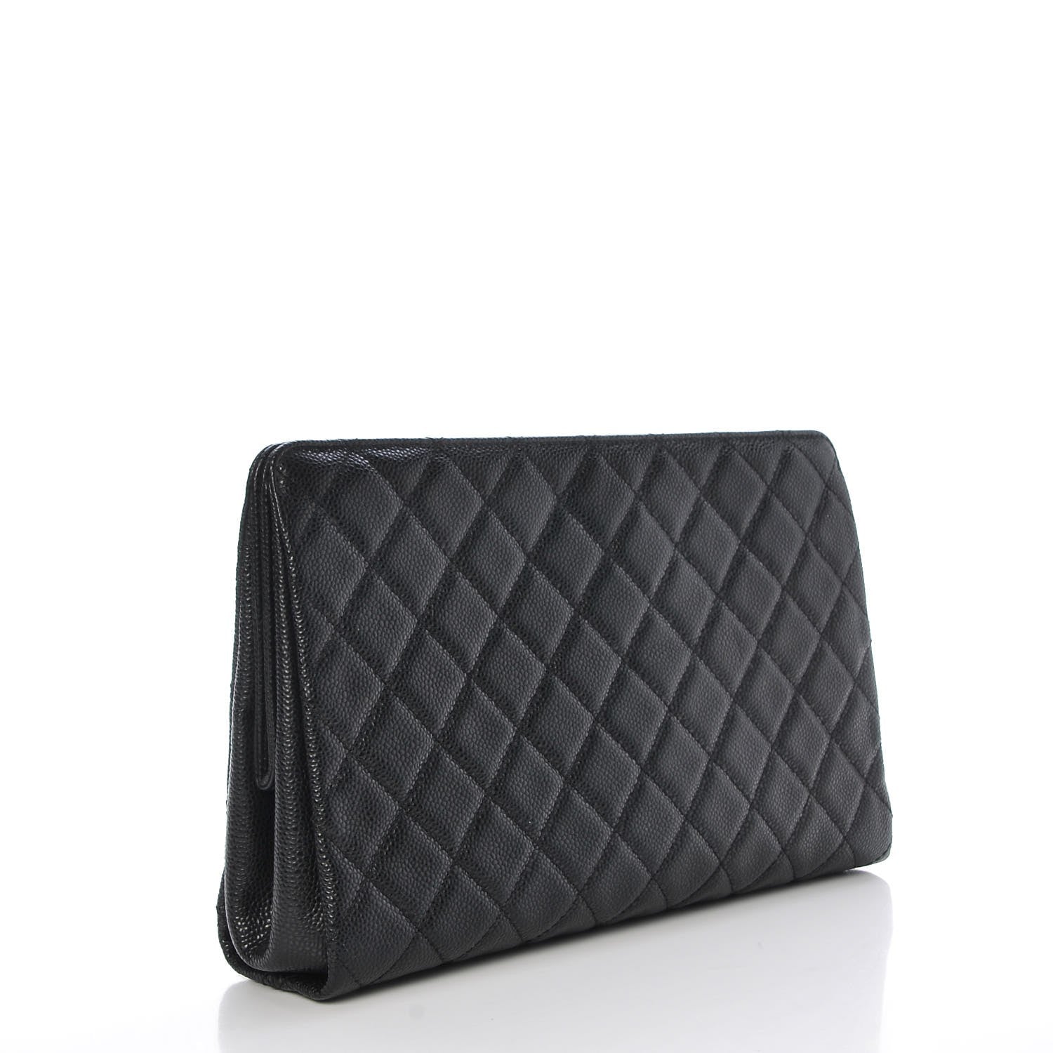 Chanel Caviar Quilted CC Large Clutch Black 3 of 9