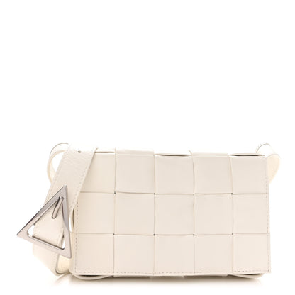 Bottega Veneta Paper Calfskin Maxi Intreccio Cassette Crossbody Bag White 1 of 10