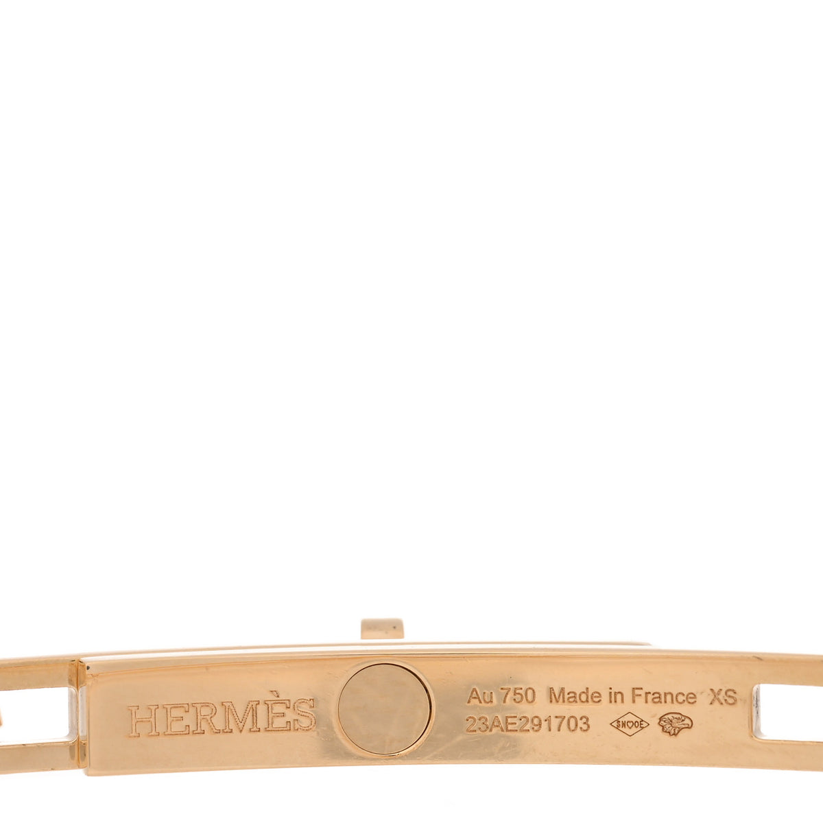 Hermes 18K Yellow Gold Diamond PM Kelly Chaine Bracelet XS 3 of 4