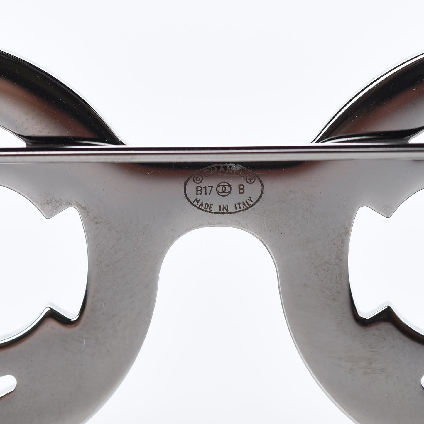 Crystal CC Sunglasses Brooch Silver