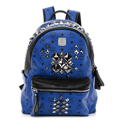 MCM Visetos Studded Colorblock Stark Brock Backpack Blue 1 of 10