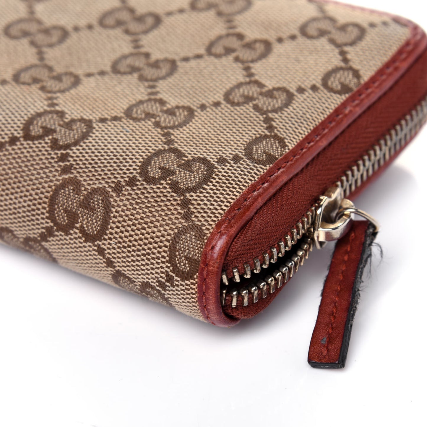 Monogram Bow Zip Around Wallet Brown