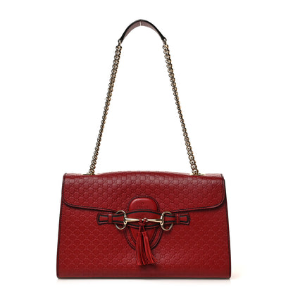 Gucci Microguccissima Medium Emily Chain Shoulder Bag Red 1 of 10