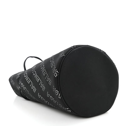 Balenciaga Recycled Sport Nylon Crystal Allover Logo Wheel Drawstring Bucket Bag Black Crystal 4 of 8