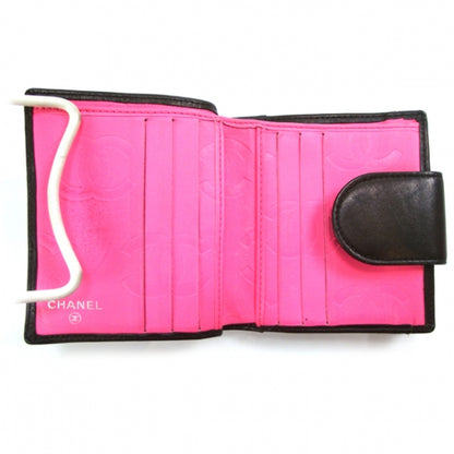 Chanel Calfskin Quilted Cambon Bi-Fold Wallet Black White 7 of 11