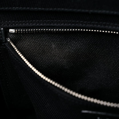 Saint Laurent Linen Calfskin Rive Gauche Tote Black 11 of 19