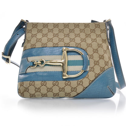 Gucci Monogram Hasler Messenger Bag Blue 1 of 10