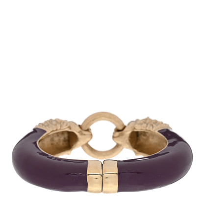 Chanel Enamel Lion Head Bracelet Purple Gold 3 of 5