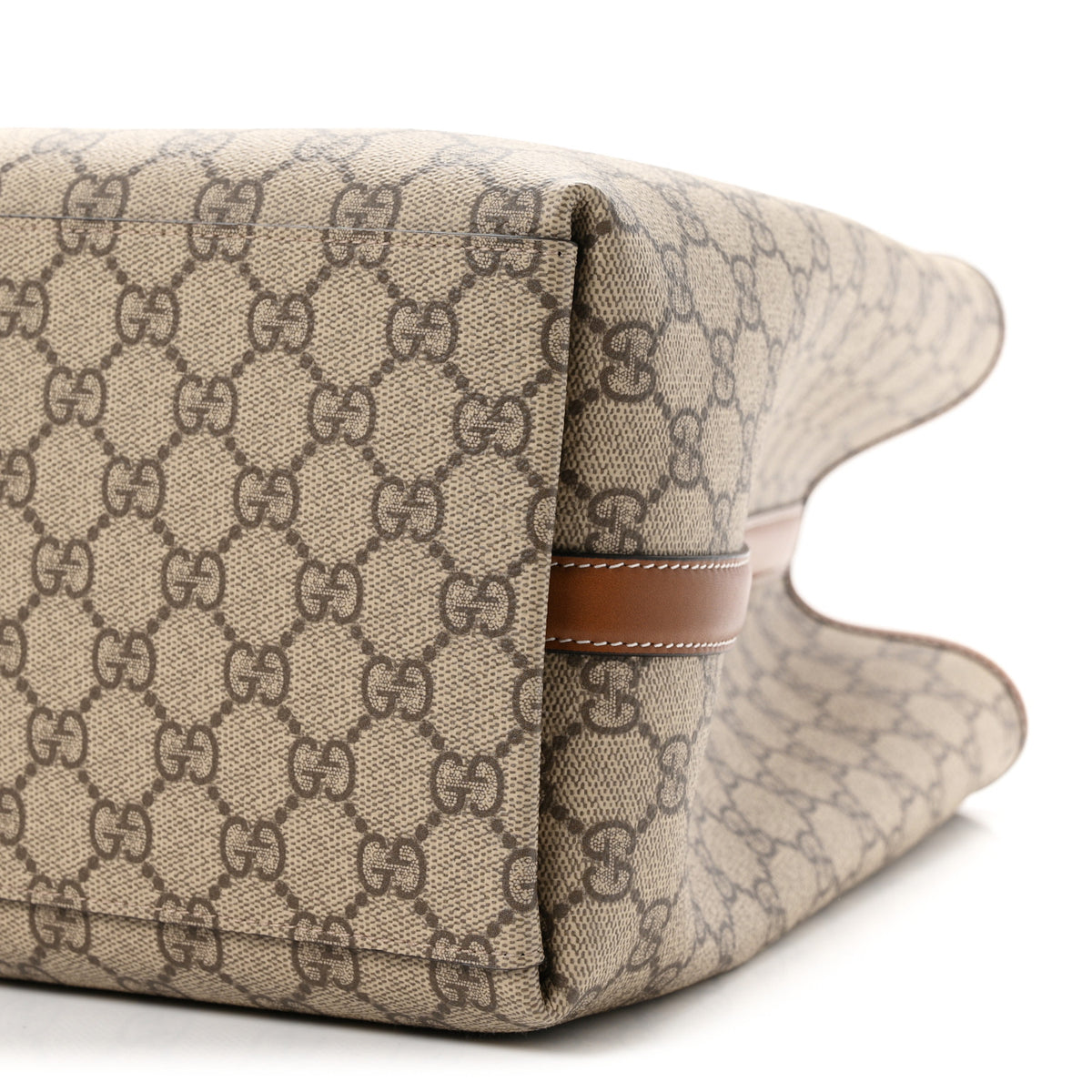 GG Supreme Monogram Emblem Maxi Tote Bag Beige Dark Brown