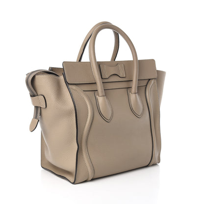 Celine Drummed Calfskin Mini Luggage Dune 2 of 11
