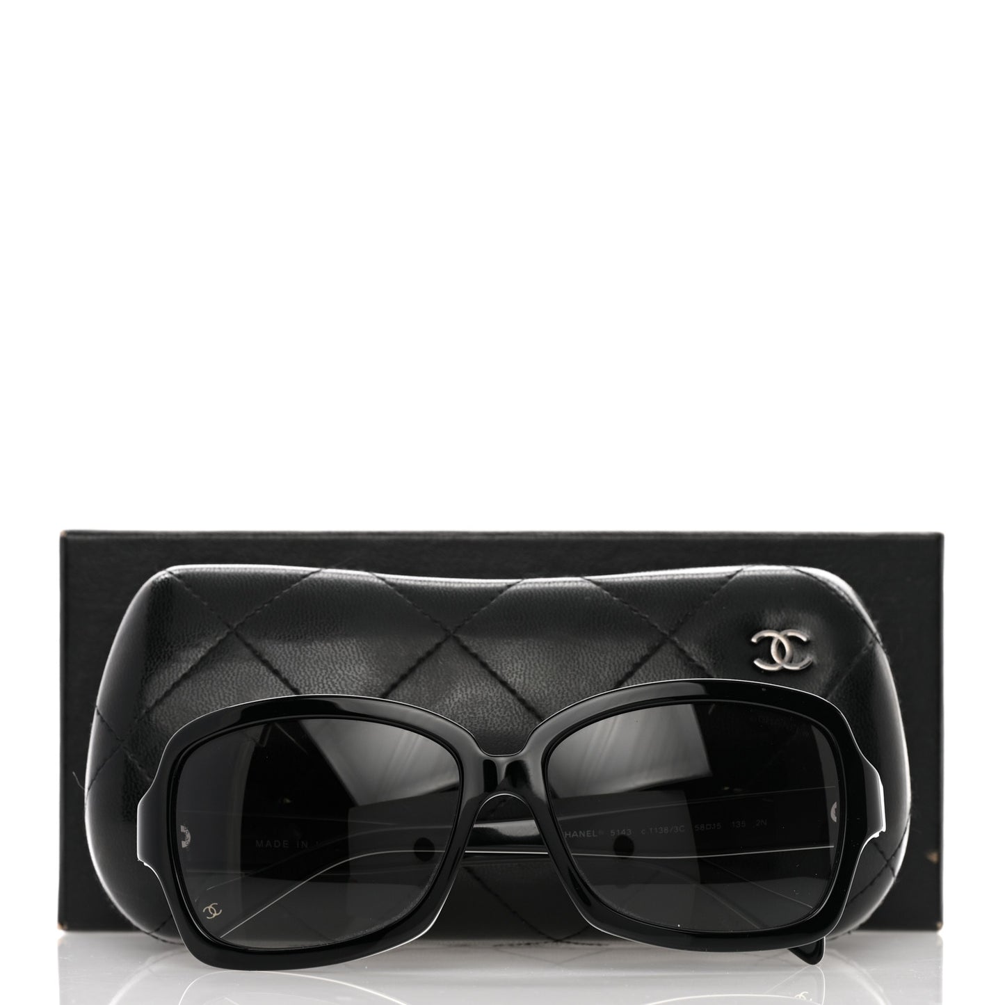 Acetate CC Logo Sunglasses 5143 Black White