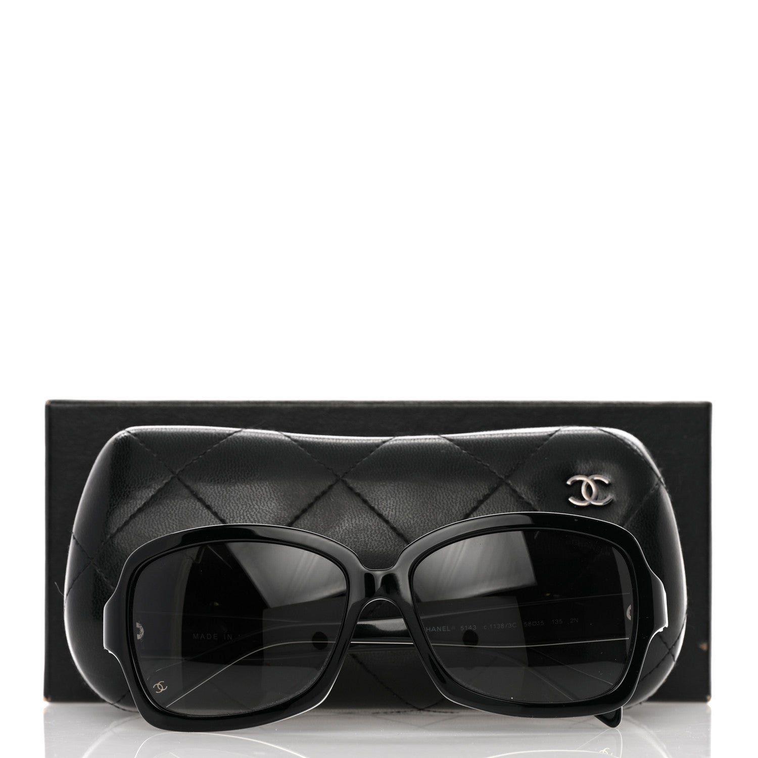 Chanel Acetate CC Logo Sunglasses 5143 Black White 12 of 12
