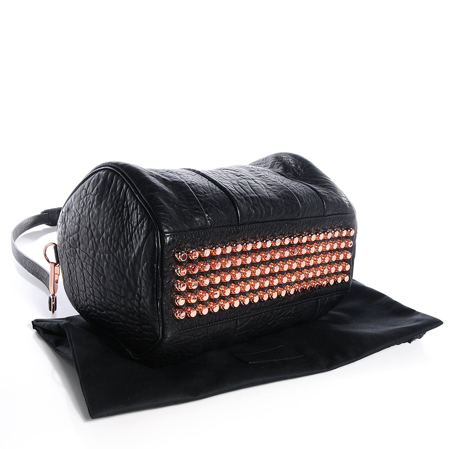 Alexander Wang Pebbled Lambskin Rocco Black with Rose Gold Hardware 4 of 7