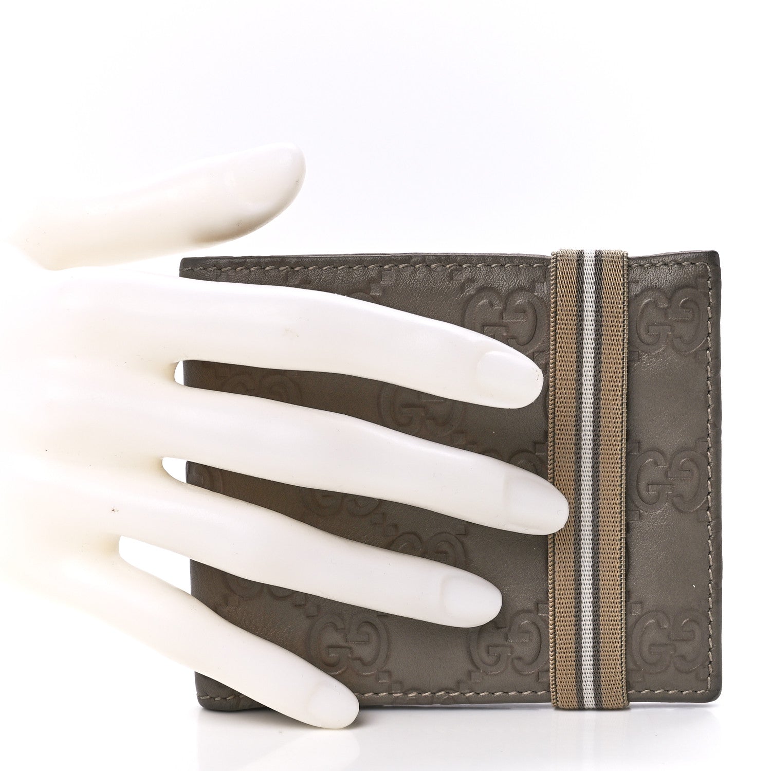 Gucci Guccissima Card Case Wallet Grey 2 of 14