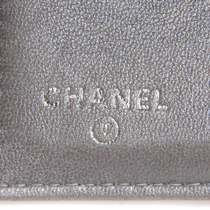 Chanel Lambskin Camellia Embossed French Wallet Black 7 of 9